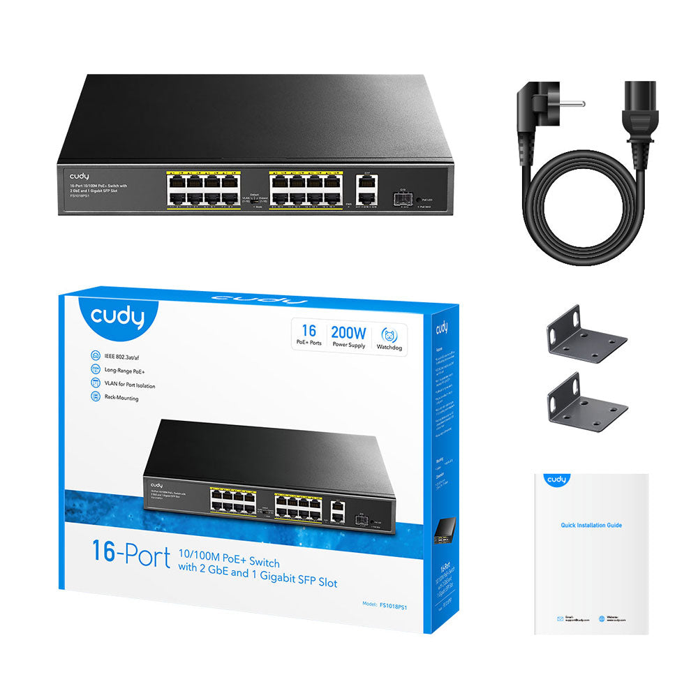 Switch Ethernet 16 Ports POE Cudy