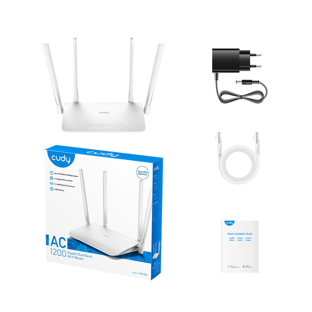 Routeur / répéteur Wifi avec MESH pour l'intérieur AC1200 CUDY - Direct - Sécurité - Boutique