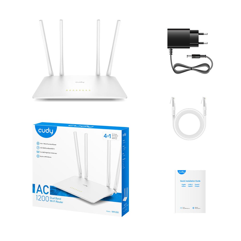 Routeur / répéteur Wifi pour l'intérieur AC1200 CUDY - Direct - Sécurité - Boutique