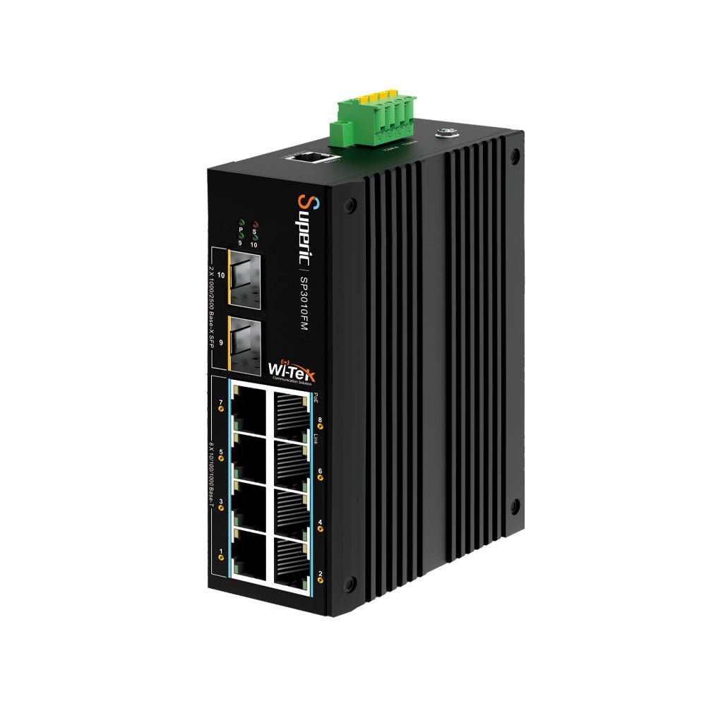Switch POE gérable industriel 8 ports WITEK - Direct - Sécurité - Boutique
