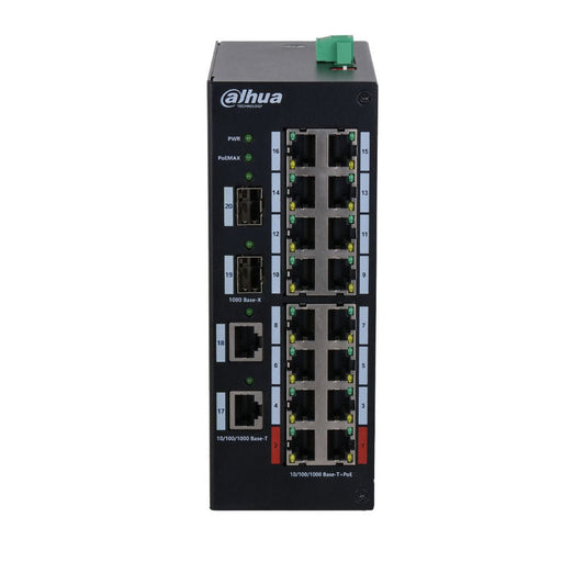 Switch POE industriel 16 ports DAHUA - Direct - Sécurité - Boutique