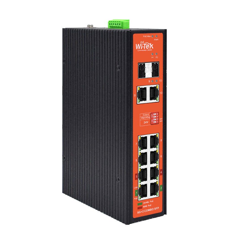 Switch POE industriel 8 ports Witek - Direct - Sécurité - Boutique