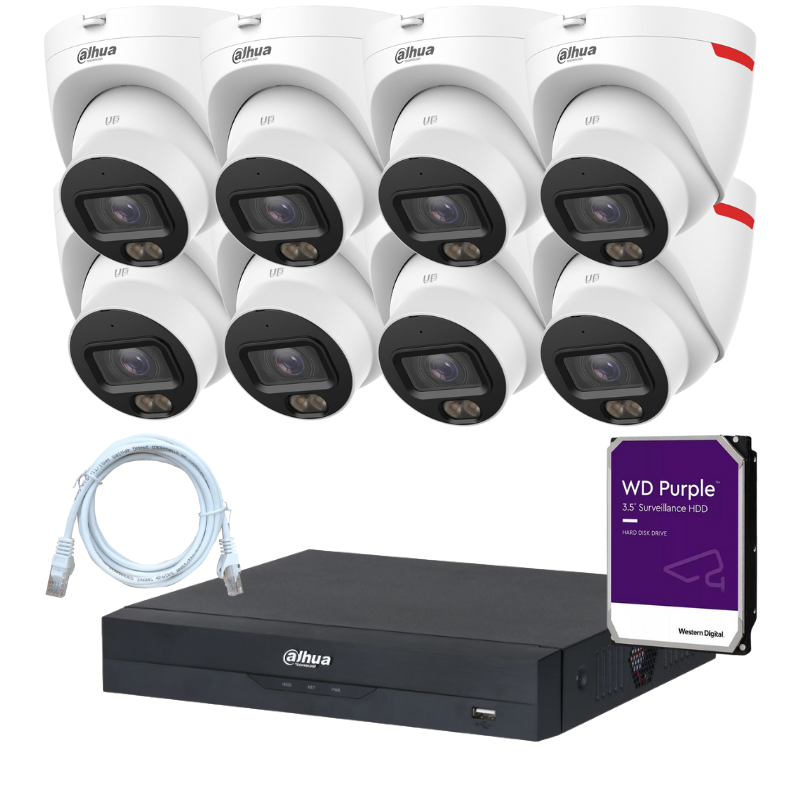 Kit de 8 caméras de surveillance DAHUA - Série WizColor