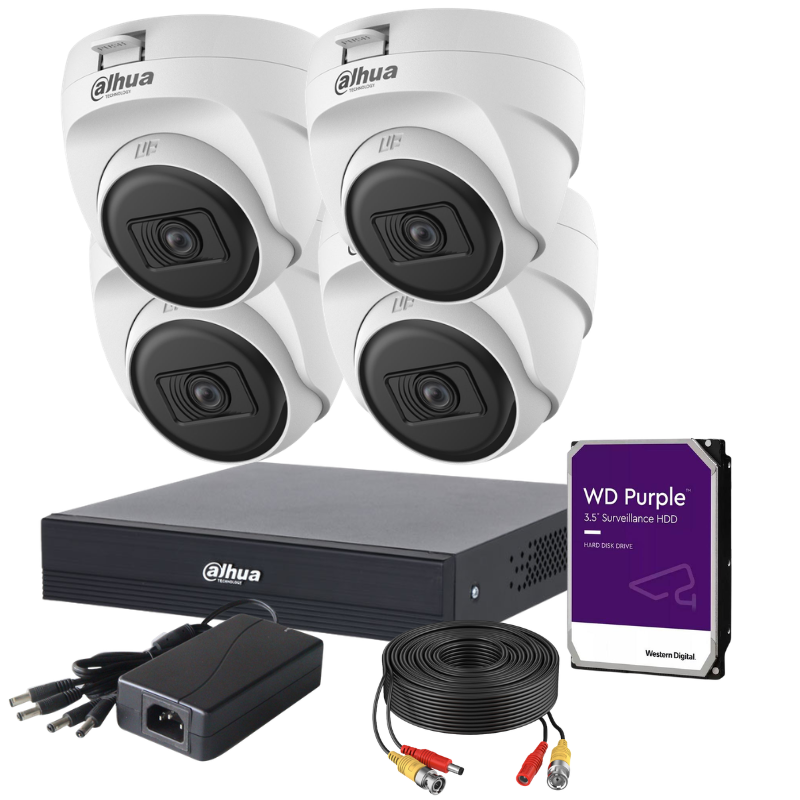 Kit de 4 caméras de surveillance analogique DAHUA - Série Lite