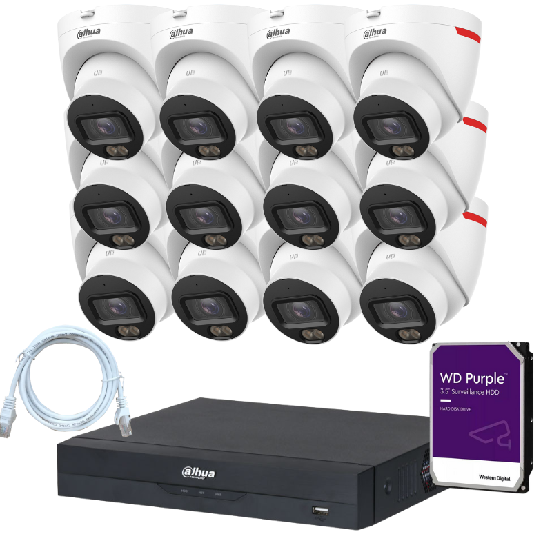Kit de 12 caméras de surveillance DAHUA - Série WizColor