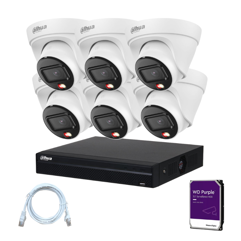 Kit de 6 caméras de surveillance DAHUA - Série Lite