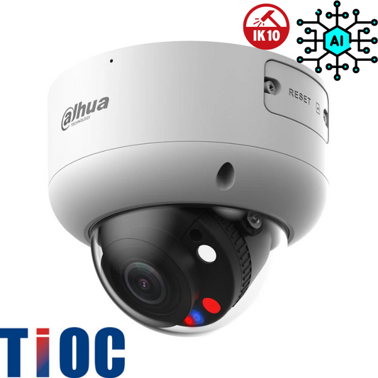 Caméra de surveillance dôme IP DAHUA avec zoom - Série IA TiOC Anti-Vandalisme