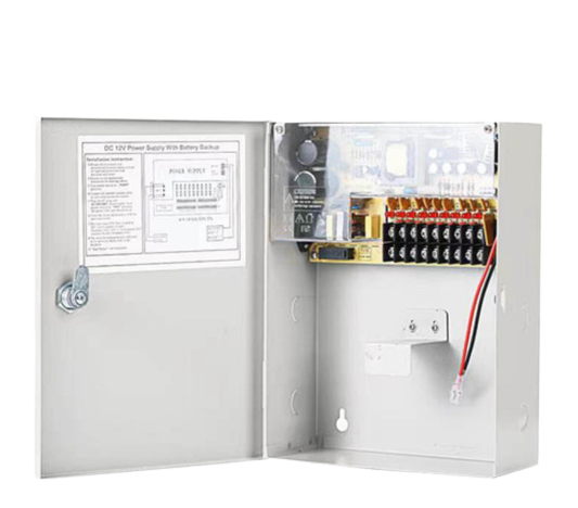 Boitier d'alimentation pour vidéosurveillance avec emplacement pour batterie - 9 sorties