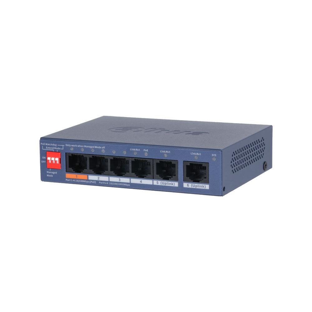 Switch Ethernet 4 Ports POE avec Cloud - DAHUA