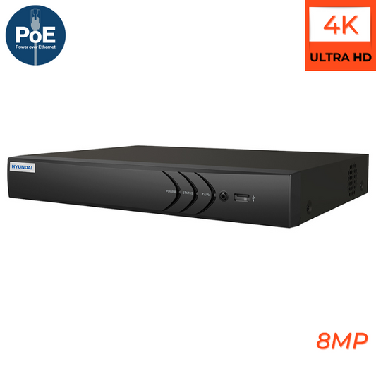 Enregistreur de vidéosurveillance HYUNDAI 8 CANAUX POE 4K