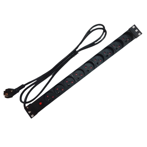PANNEAU 1U 19" MULTIPRISES 9 PRISES