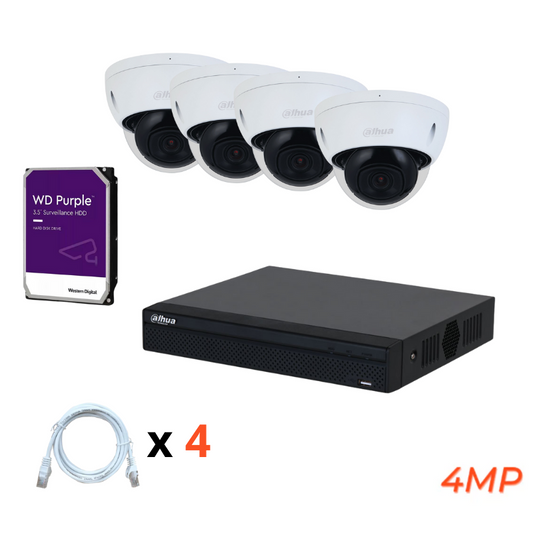 Kit de vidéosurveillance IP DAHUA avec 4 caméras très Haute définition