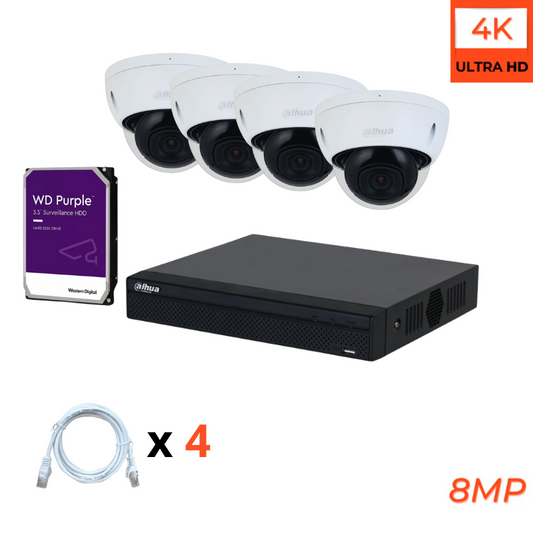 Kit de vidéosurveillance IP DAHUA avec 4 caméras Ultra Haute définition