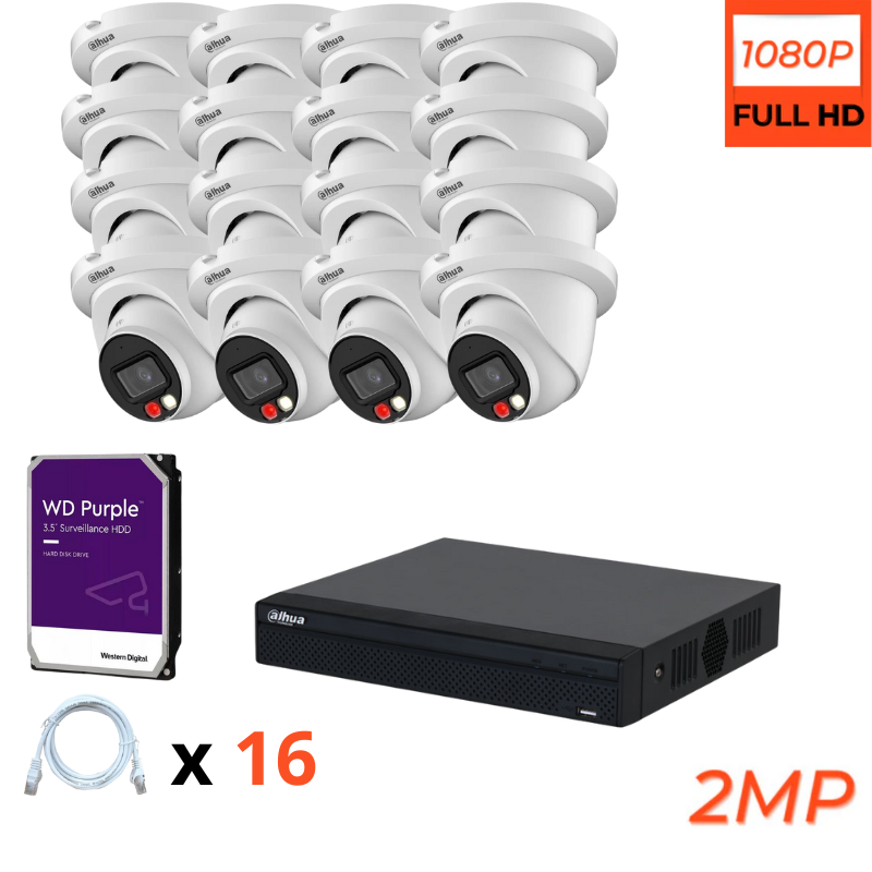 Kit de vidéosurveillance IP DAHUA avec 16 caméra Haute définition Full Colour