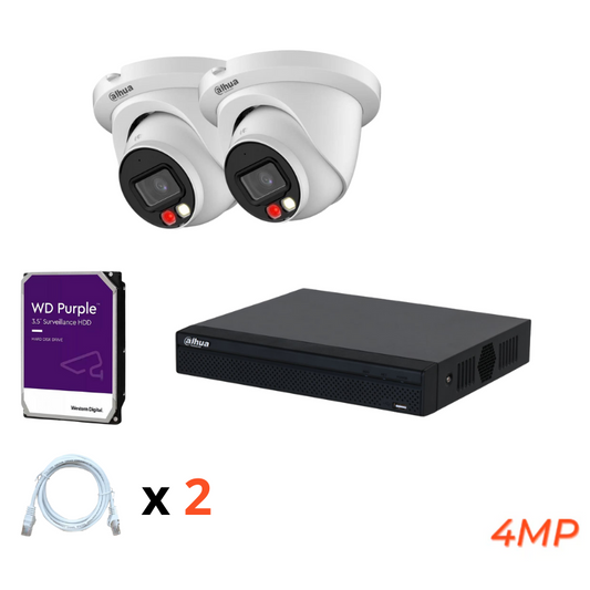 Kit de vidéosurveillance IP DAHUA avec 2 caméras très Haute définition Full Colour