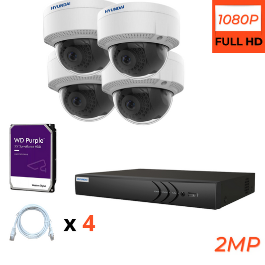 Kit de vidéosurveillance IP HYUNDAI avec 4 caméras Haute définition