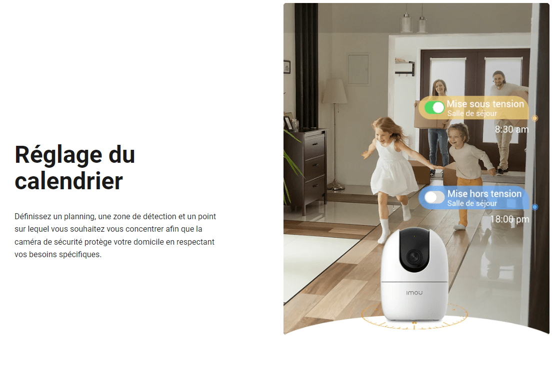 Caméra de surveillance motorisée pour l'intérieur avec détection de mouvement et haut parleur - Direct - Sécurité - Boutique