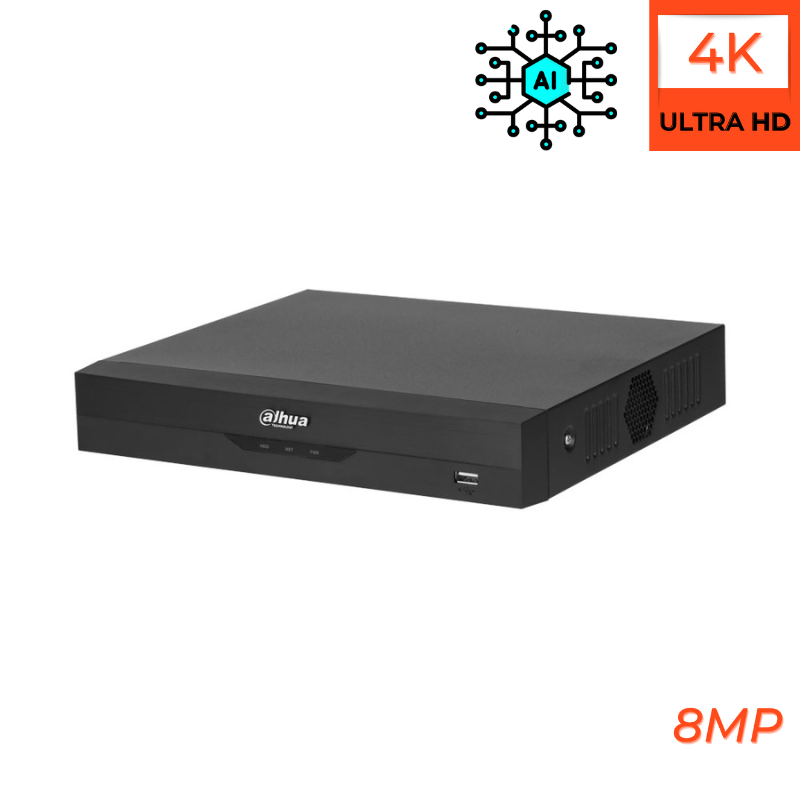 Enregistreur de vidéosurveillance DAHUA 16 canaux analogique très haute définition 8MP avec IA - 2 disques durs - Direct - Sécurité - Boutique