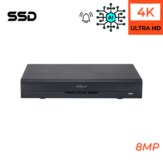 Enregistreur de vidéosurveillance DAHUA 4 canaux analogique très haute définition 8MP avec SSD 1TO et sortie d'alarme - Direct - Sécurité - Boutique