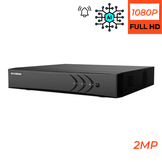 Enregistreur de vidéosurveillance HYUNDAI 4 canaux analogique 2MP Avec IA et sortie d'alarme - Direct - Sécurité - Boutique
