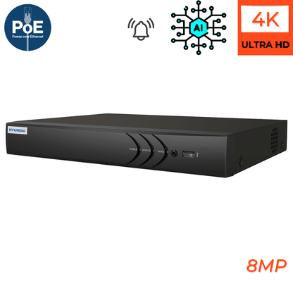 Enregistreurs de vidéosurveillance HYUNDAI 16 CANAUX POE avec IA et canaux d'alarmes - Direct - Sécurité - Boutique