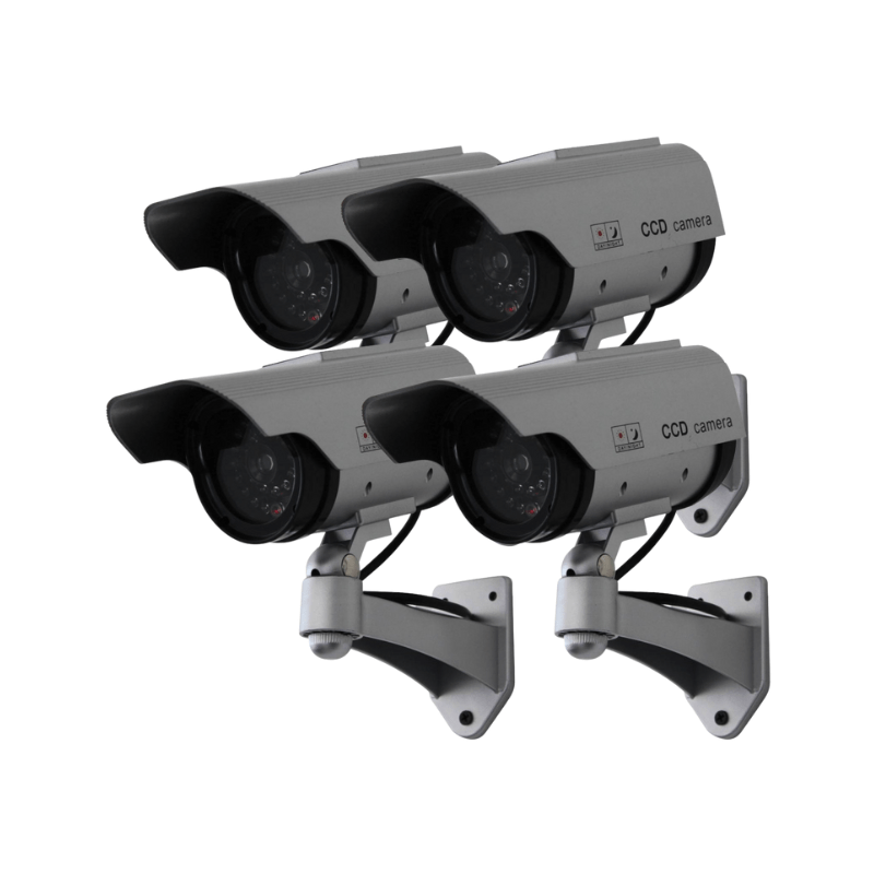 Pack de 4 caméras de surveillance factice solaire pour la dissuasion - Direct - Sécurité - Boutique