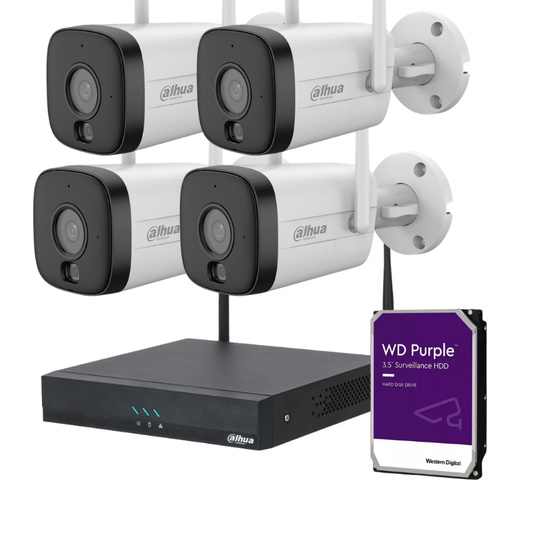 Kit de 4 caméras de surveillance extérieure DAHUA - WiFi sans fil