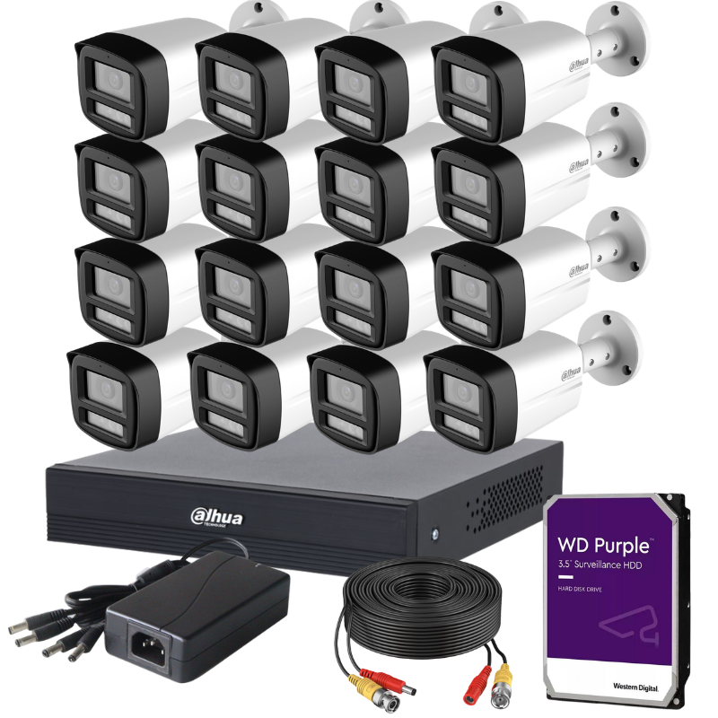 Kit de 16 caméras de surveillance extérieure analogique DAHUA - Série Pro