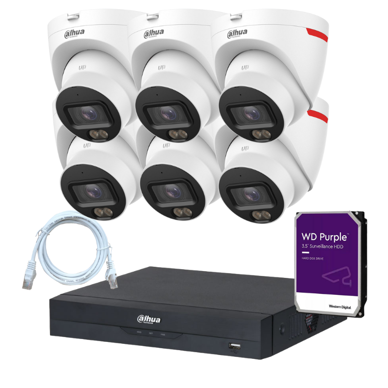 Kit de 6 caméras de surveillance DAHUA - Série WizColor