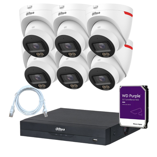 Kit de 6 caméras de surveillance DAHUA - Série WizColor