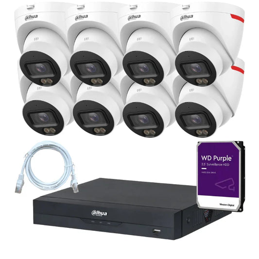 Kit de 8 caméras de surveillance DAHUA - Série WizColor
