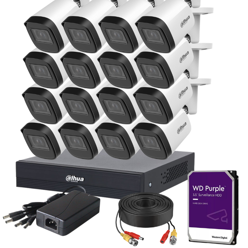 Kit de 16 caméras de surveillance extérieure analogique DAHUA - Série Lite