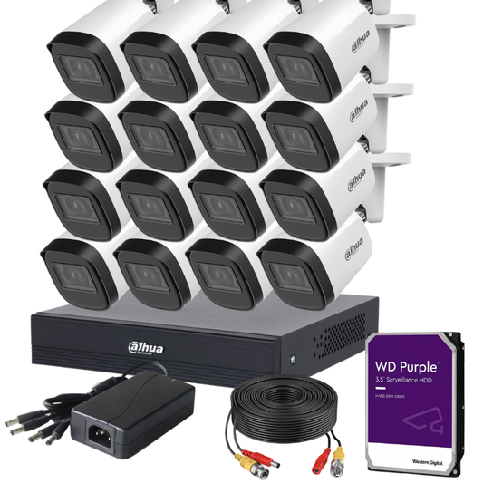 Kit de 16 caméras de surveillance extérieure analogique DAHUA - Série Lite