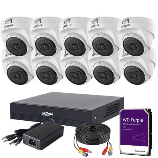 Kit de 10 caméras de surveillance analogique DAHUA - Série Lite