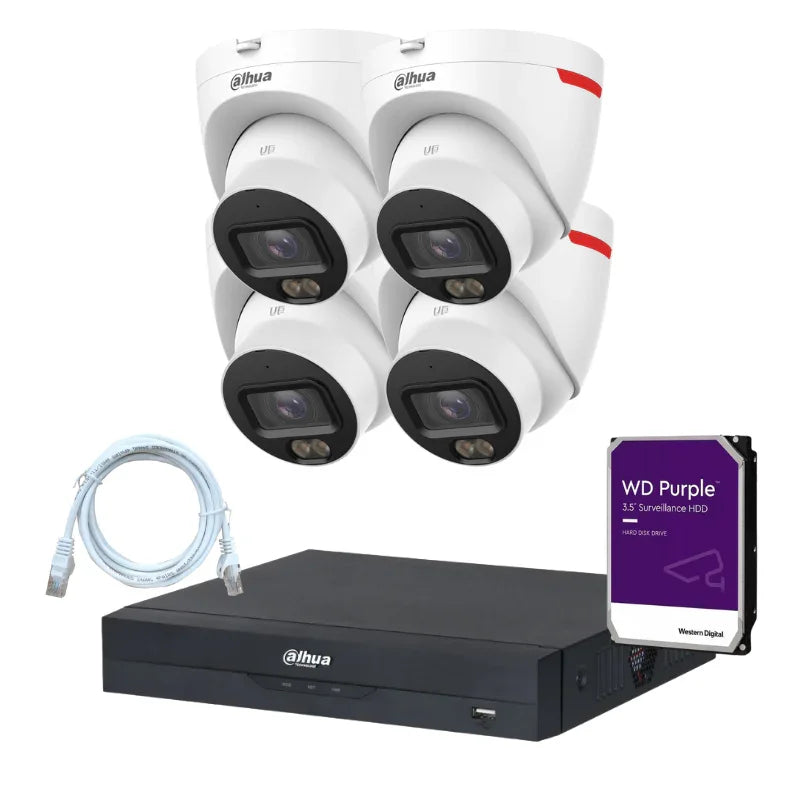 Kit de 4 caméras de surveillance DAHUA - Série WizColor