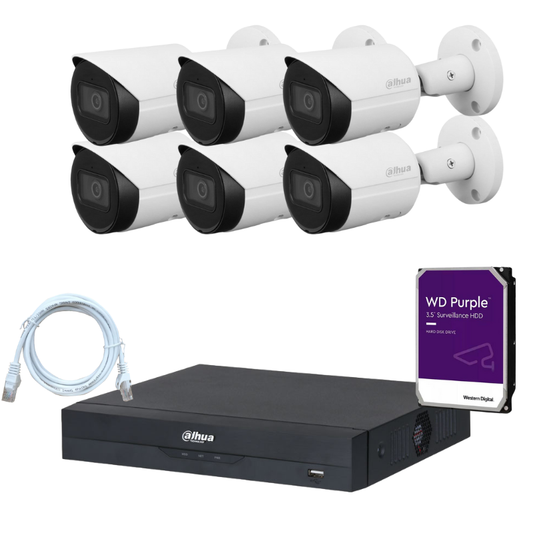 Kit de 6 caméras de surveillance DAHUA - Série Wizsense