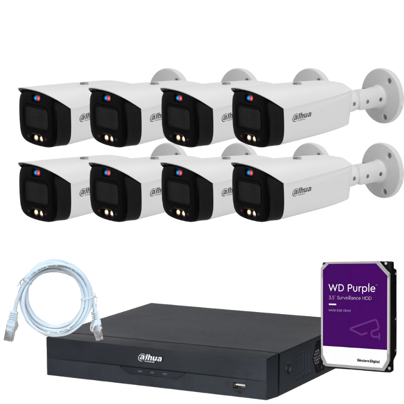 Kit de 8 caméras de surveillance extérieure DAHUA - Série TiOC