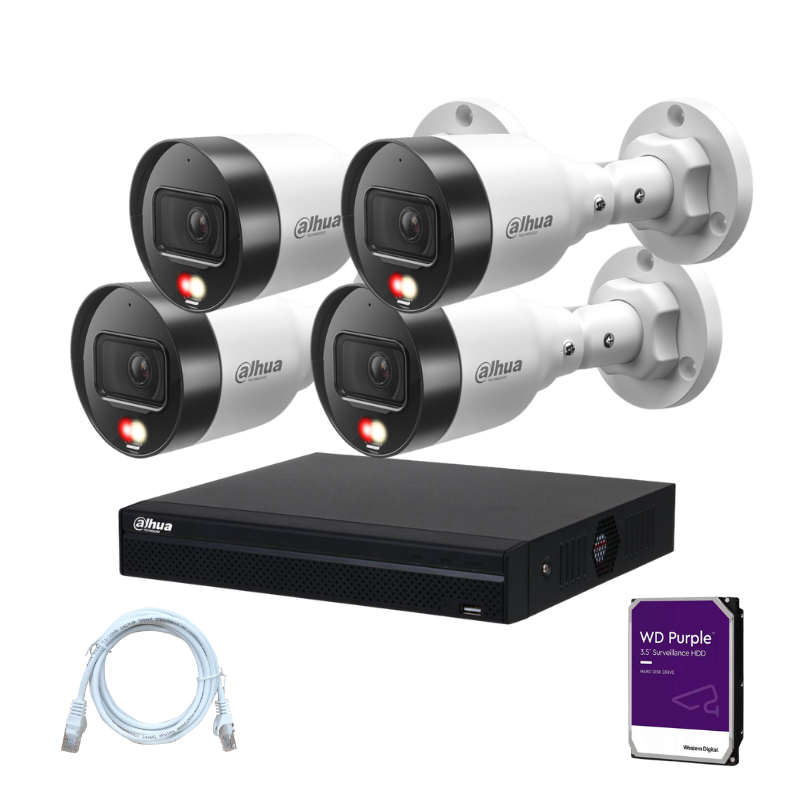Kit de 4 caméras de surveillance extérieure DAHUA - Série Lite