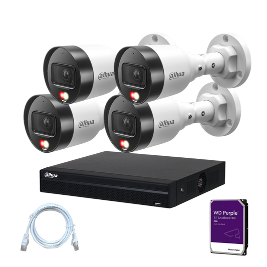 Kit de 4 caméras de surveillance extérieure DAHUA - Série Lite