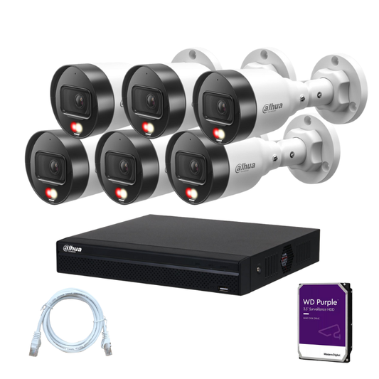 Kit de 6 caméras de surveillance extérieure DAHUA - Série Lite
