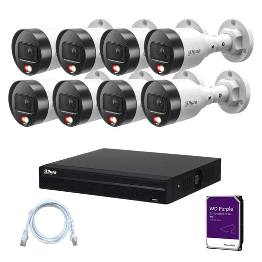 Kit de 8 caméras de surveillance extérieure DAHUA - Série Lite