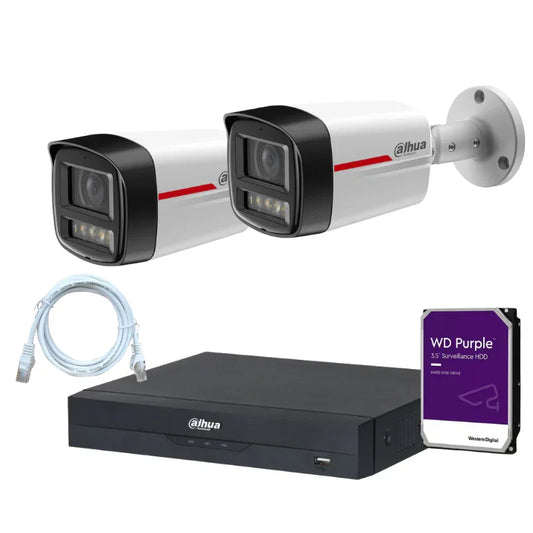 Kit de 2 caméras de surveillance extérieure DAHUA - Série WizColor