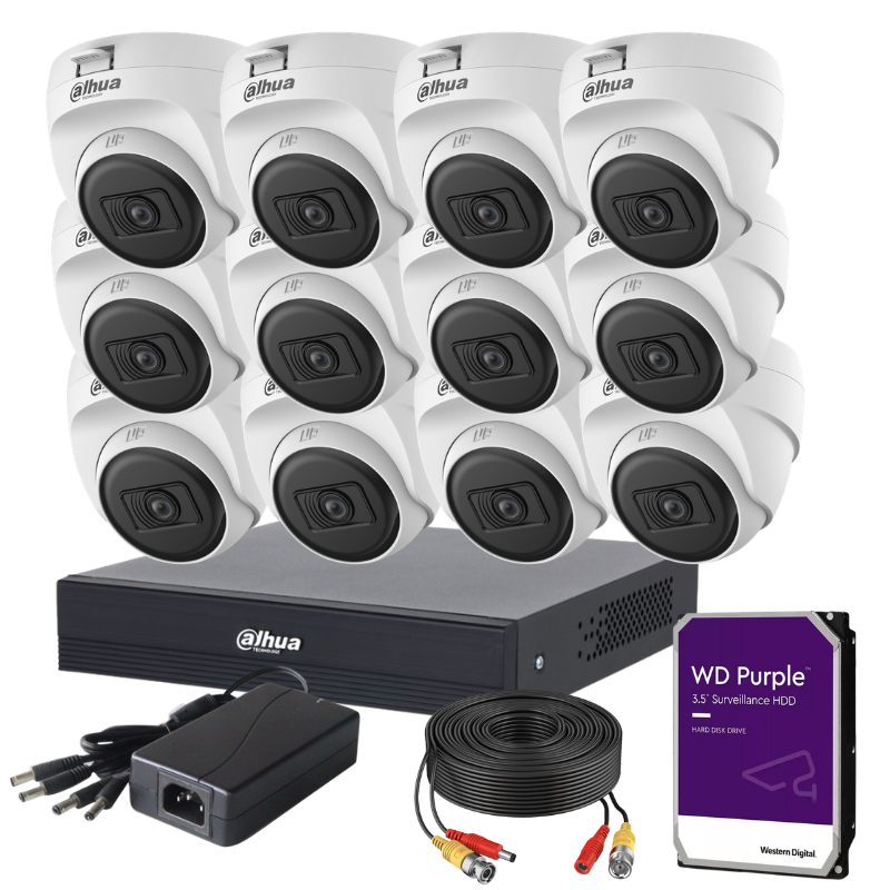 Kit de 12 caméras de surveillance analogique DAHUA - Série Lite