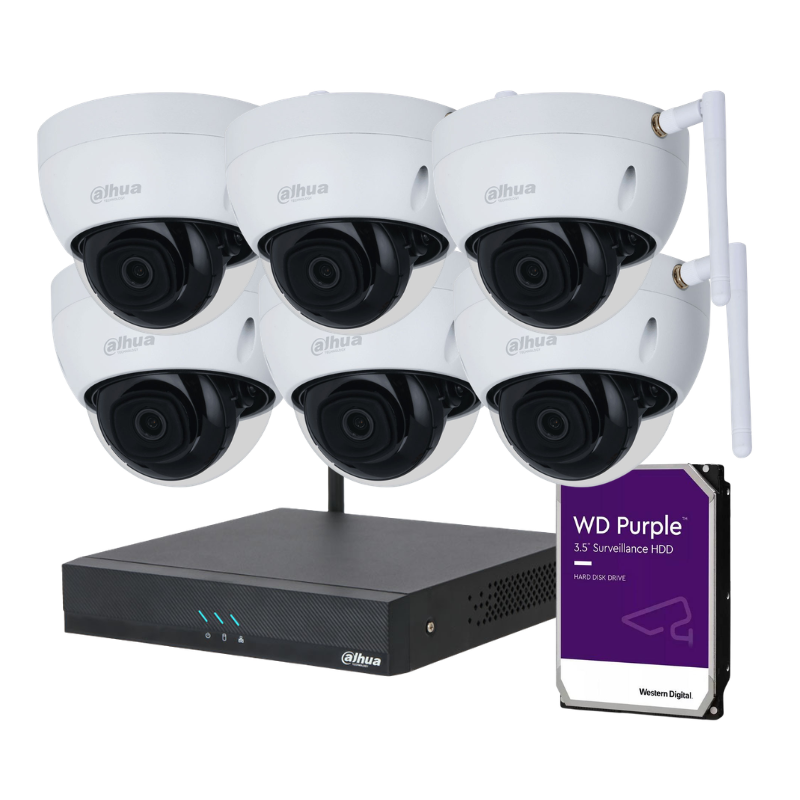 Kit de 6 caméras de surveillance DAHUA Anti-Vandalisme - WiFi sans fil