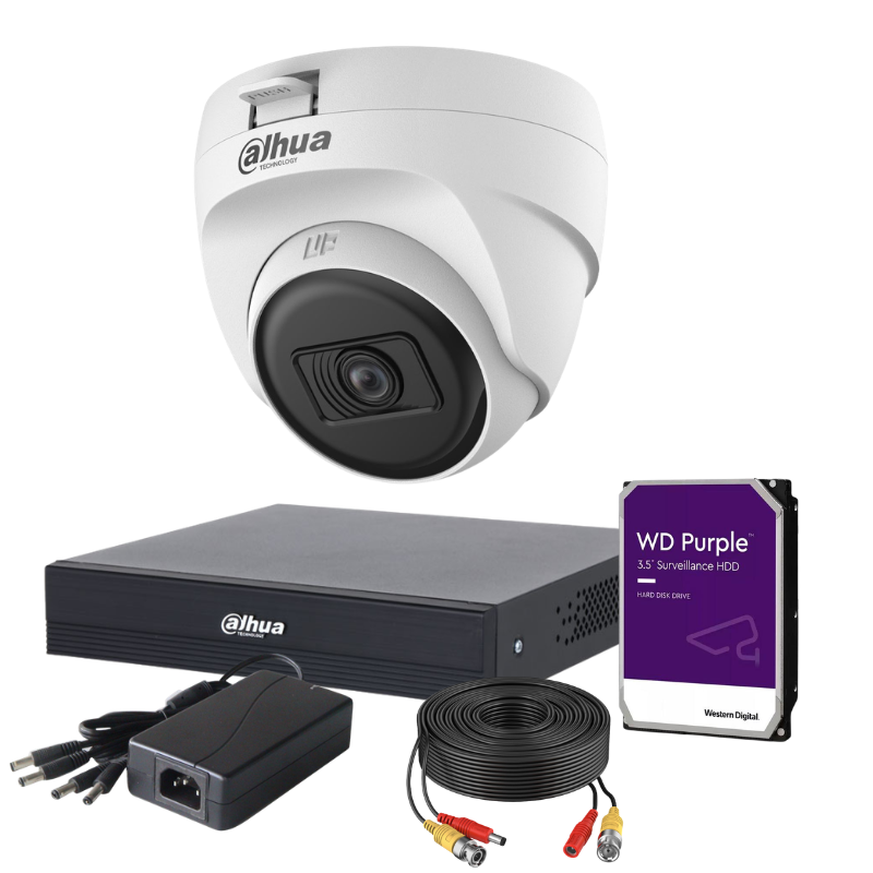 Kit de 1 caméra de surveillance analogique DAHUA - Série Lite