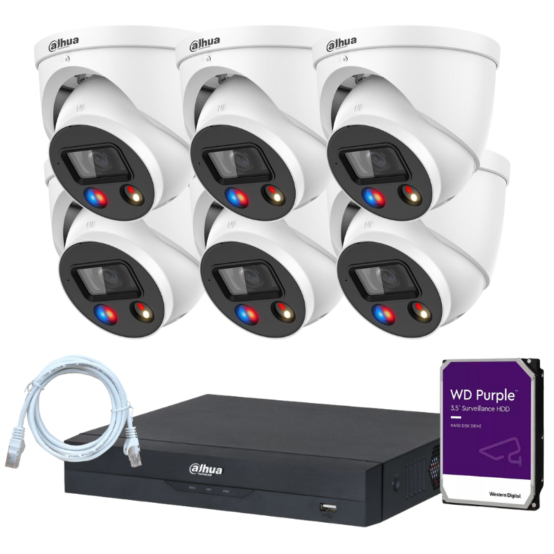 Kit de 6 caméras de surveillance DAHUA - Série TiOC