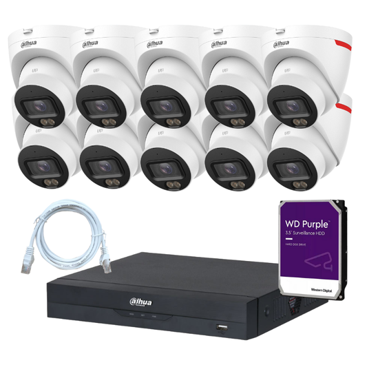 Kit de 10 caméras de surveillance DAHUA - Série WizColor