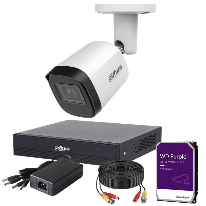 Kit de 1 caméra de surveillance extérieure analogique DAHUA - Série Lite